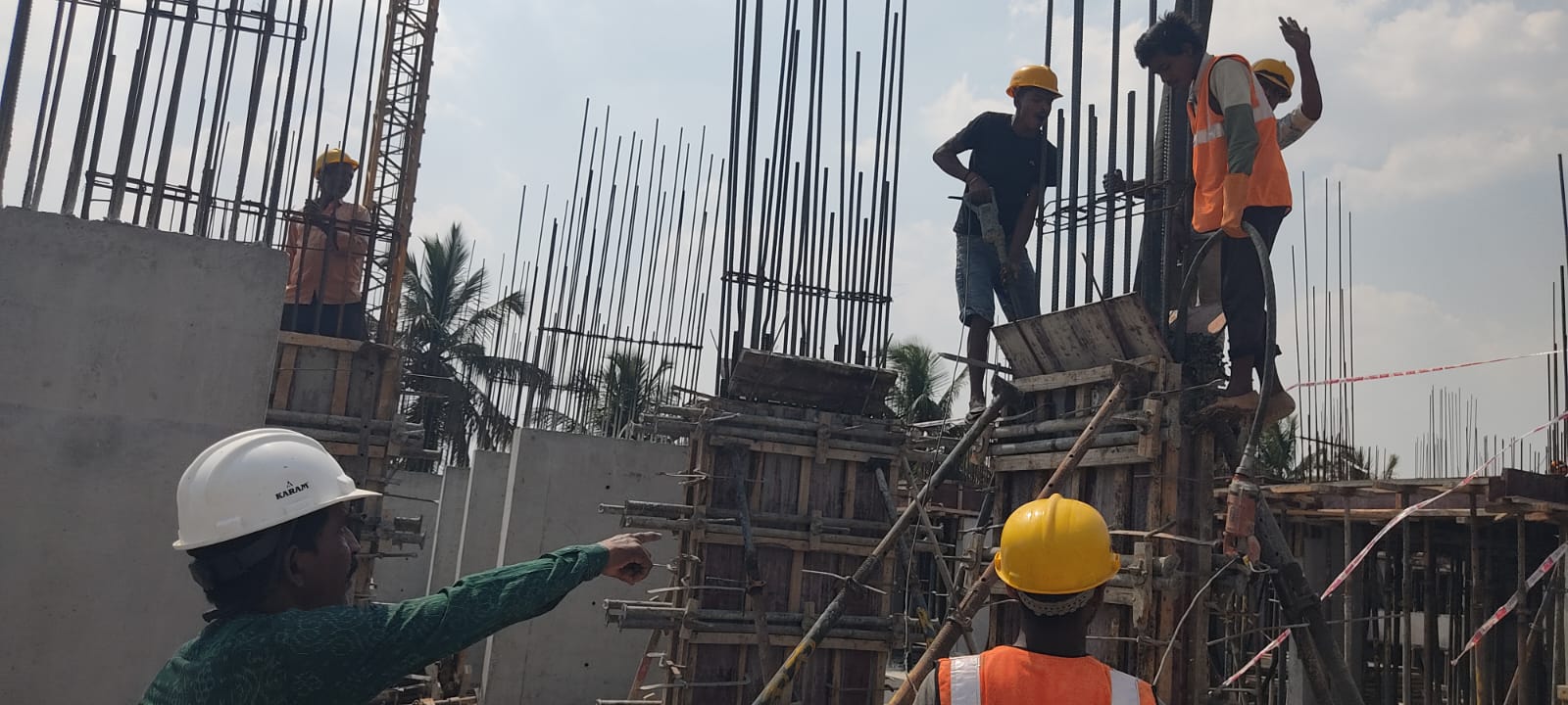 columns and beams concrete work in progress